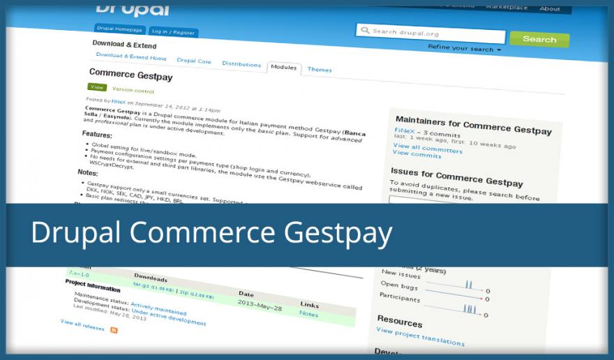 Modulo per Drupal Commerce - Commerce Gestpay